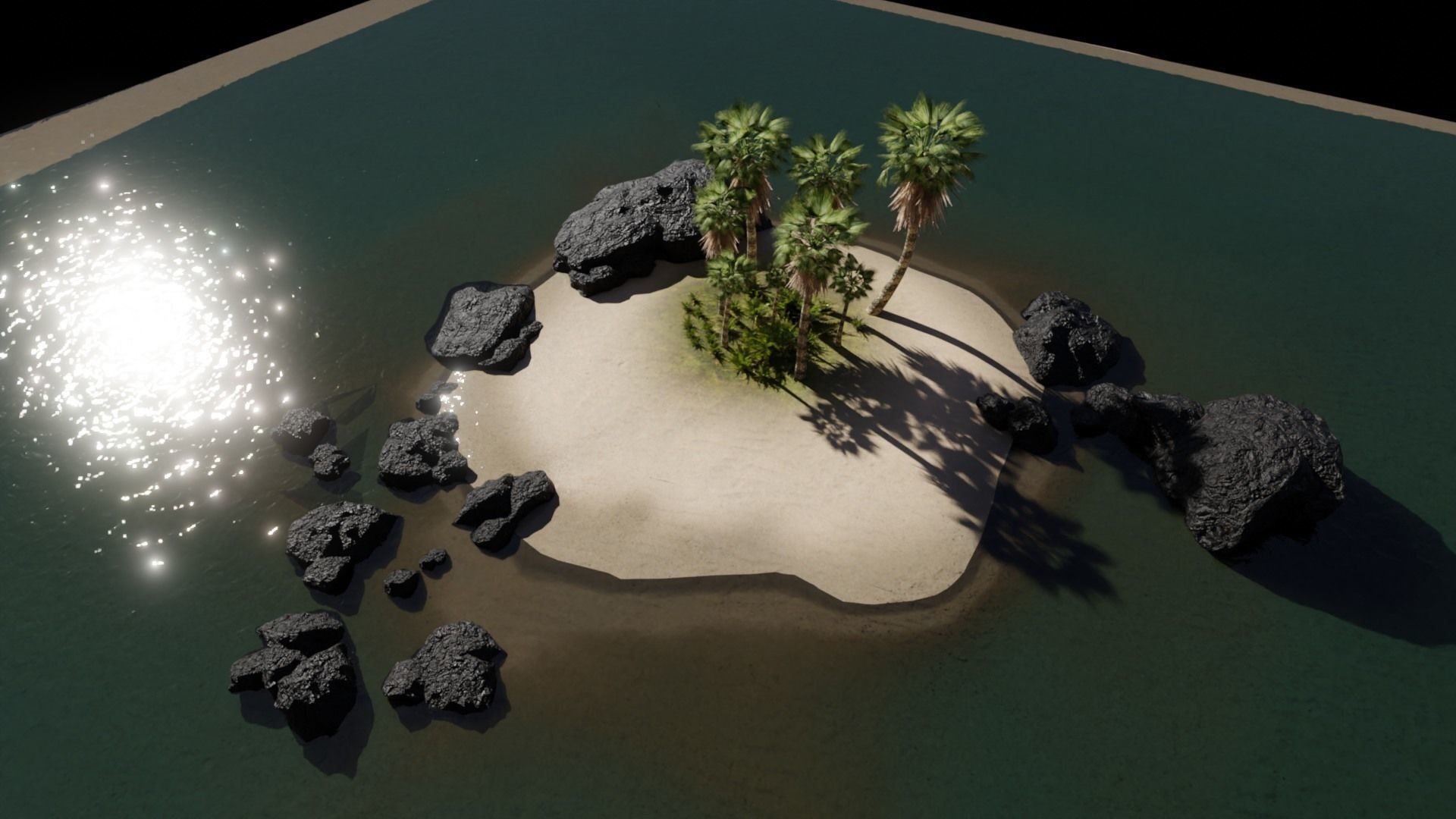 Small Island Scene Low-poly 3D model_5