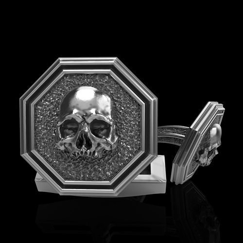 skull cufflinks 3D print model