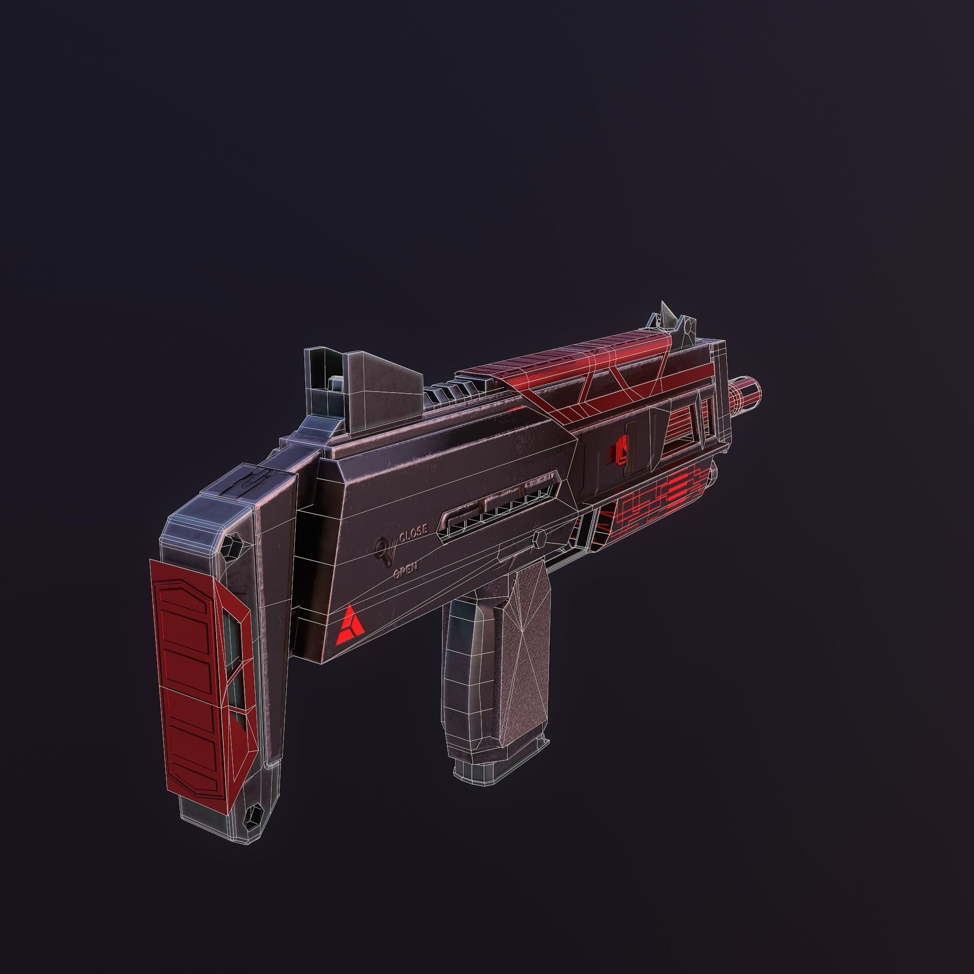 Sci-Fi Mp7 Low-poly 3D model_3