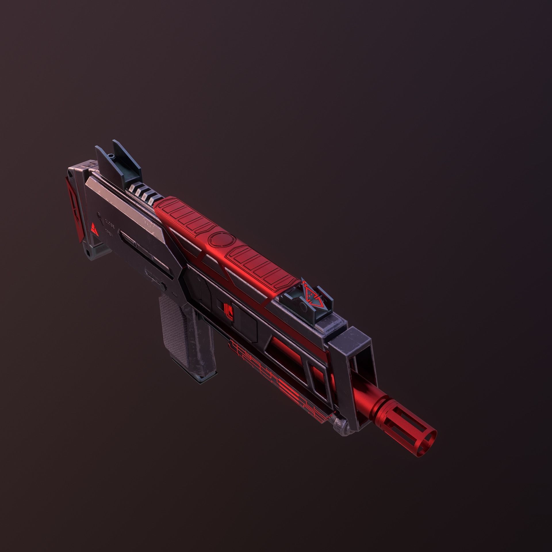 Sci-Fi Mp7 Low-poly 3D model_6