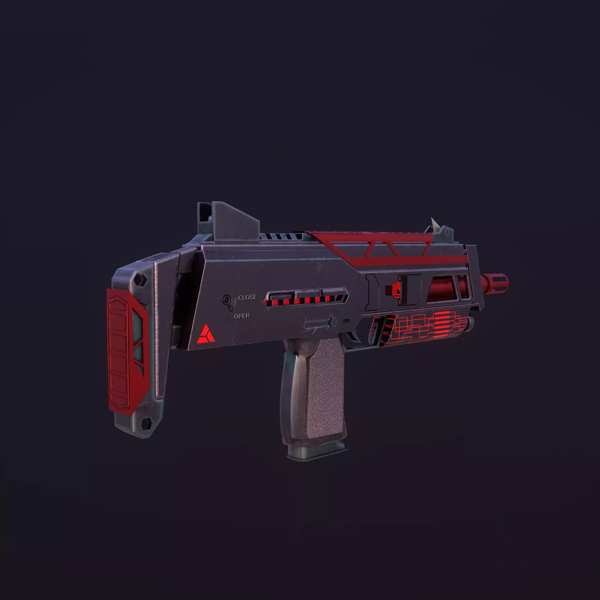 Sci-Fi Mp7 Low-poly 3D model_0