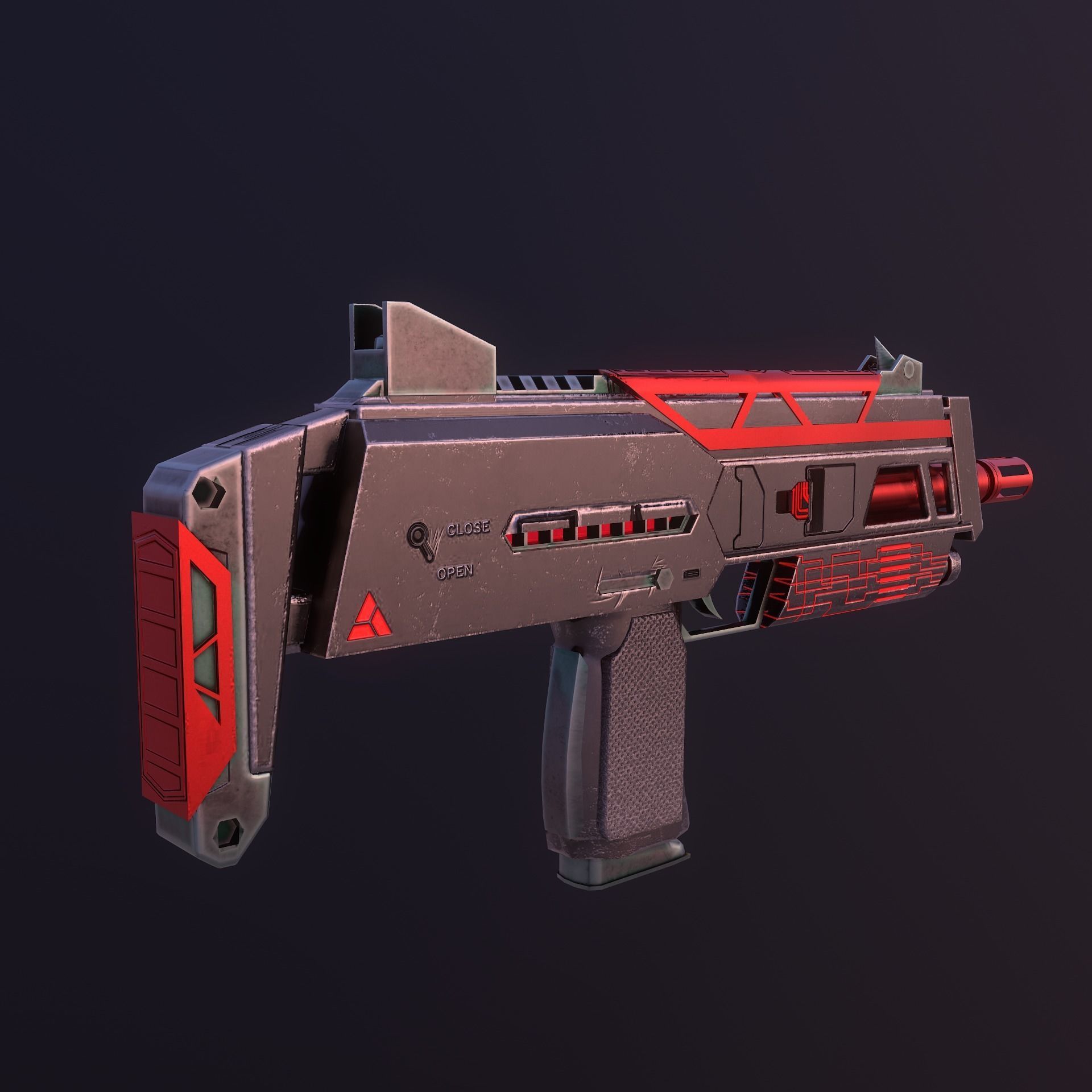 Sci-Fi Mp7 Low-poly 3D model_10