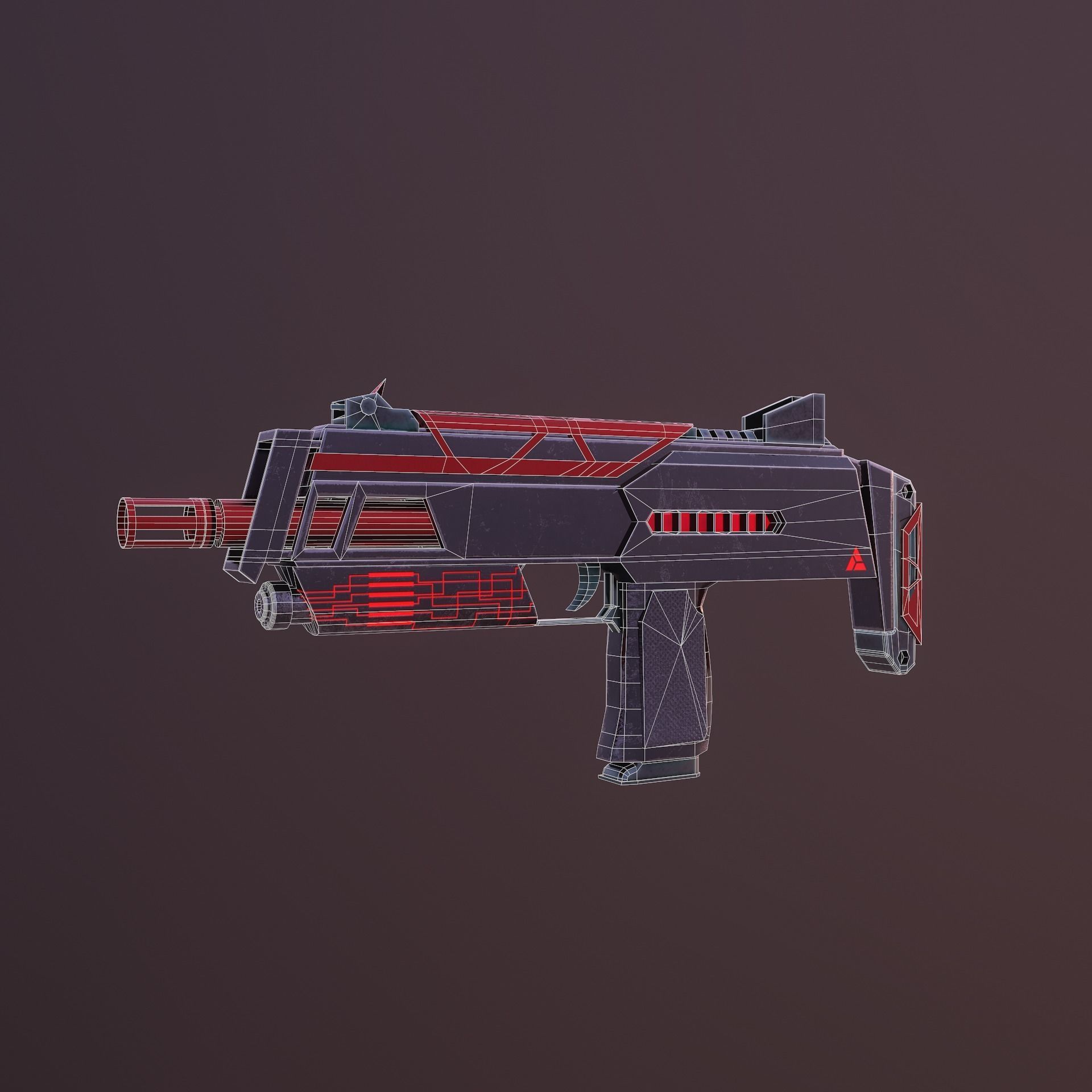 Sci-Fi Mp7 Low-poly 3D model_8