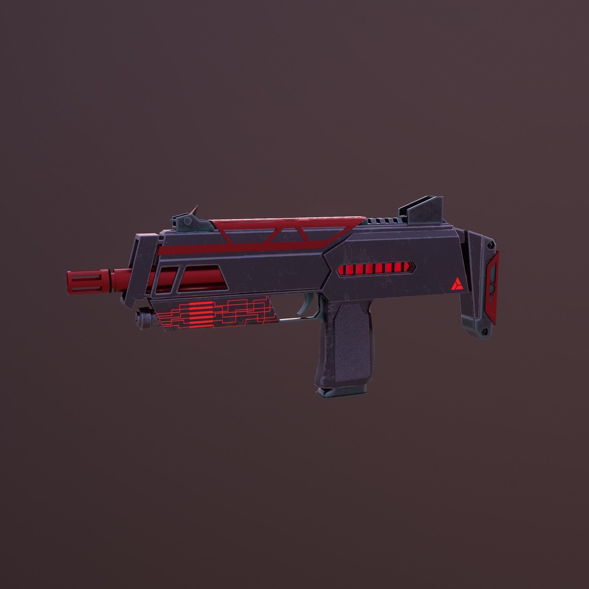 Sci-Fi Mp7 Low-poly 3D model_9