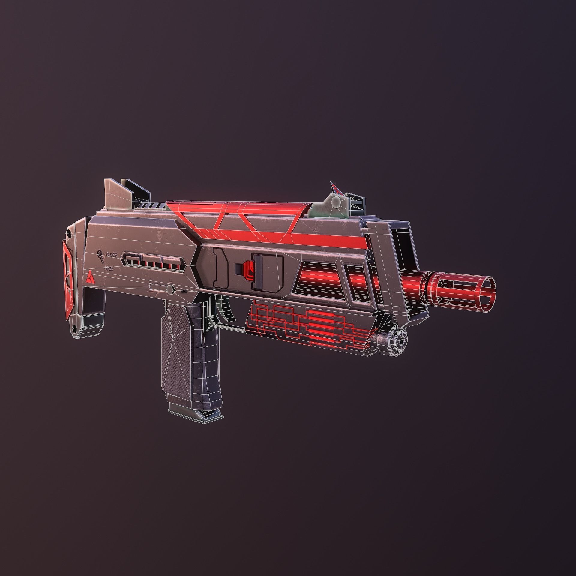 Sci-Fi Mp7 Low-poly 3D model_5