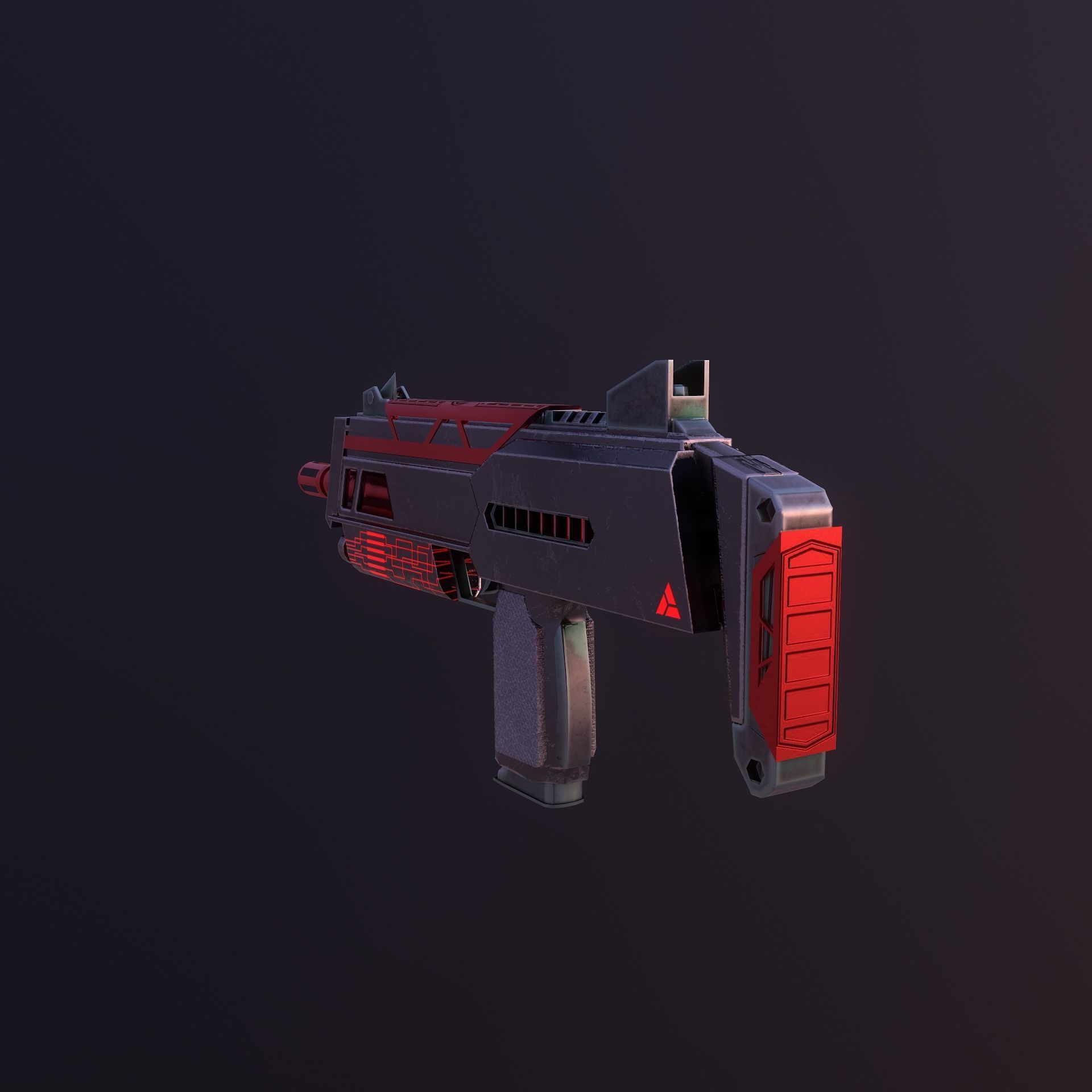 Sci-Fi Mp7 Low-poly 3D model_2