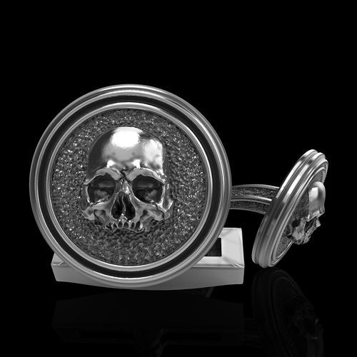 skull cufflinks 3D print model