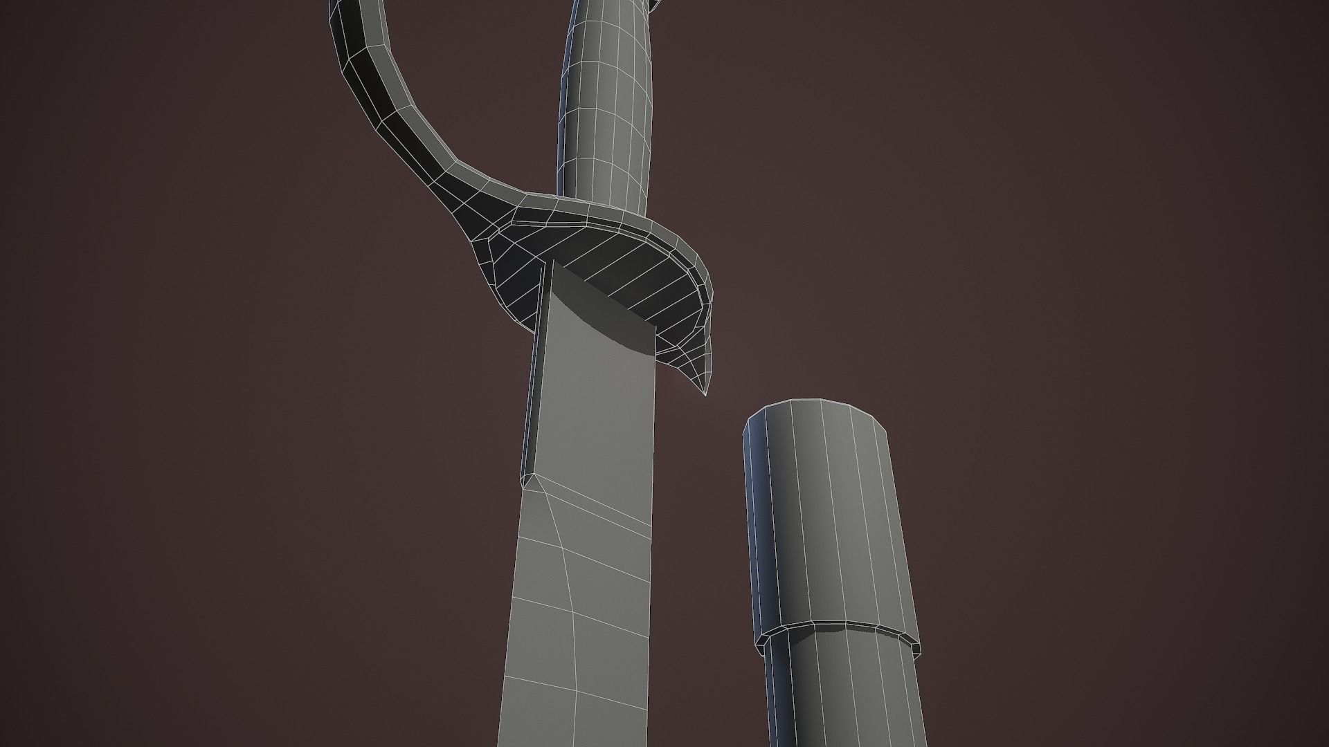 Pirates Cutlass Sword And Sheath Low-poly 3D model_19