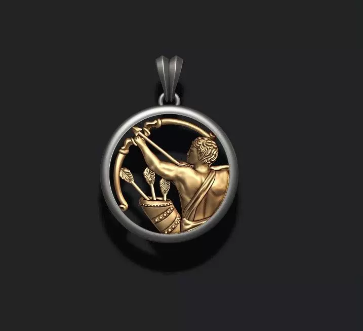 Horoscope Sagittarius pendant 3D print model_0