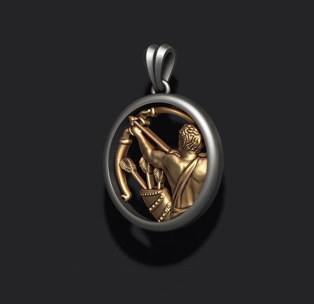 Horoscope Sagittarius pendant 3D print model_4