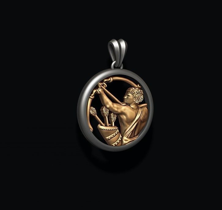 Horoscope Sagittarius pendant 3D print model_2