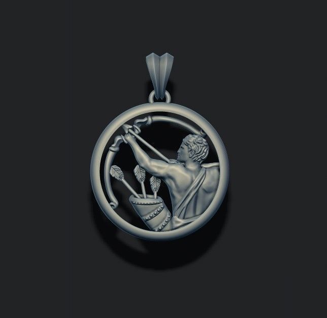 Horoscope Sagittarius pendant 3D print model_5