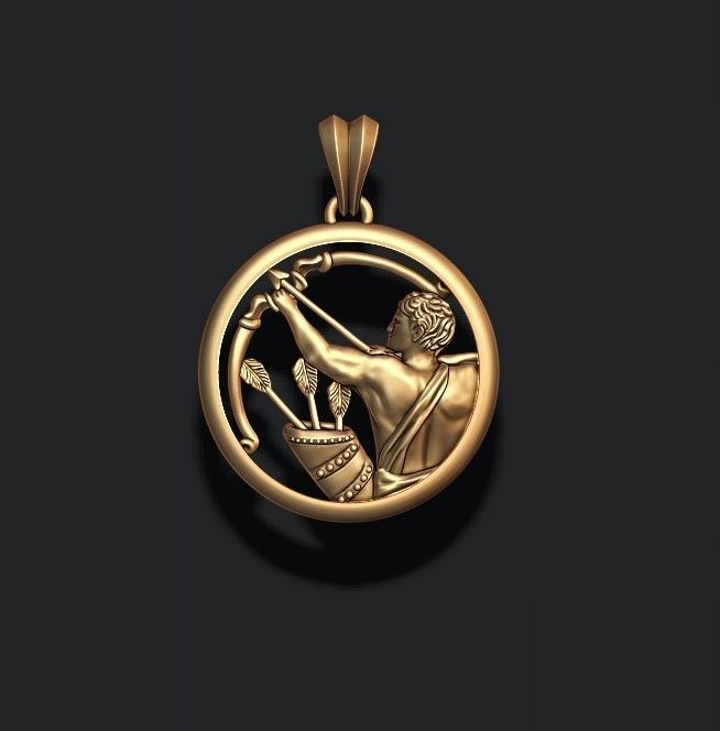 Horoscope Sagittarius pendant 3D print model_6