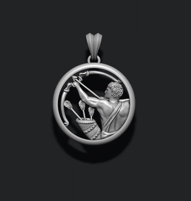 Horoscope Sagittarius pendant 3D print model_7