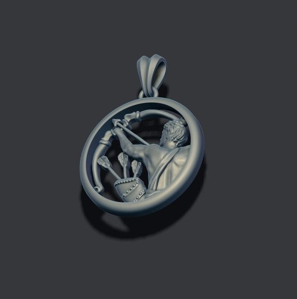 Horoscope Sagittarius pendant 3D print model_1