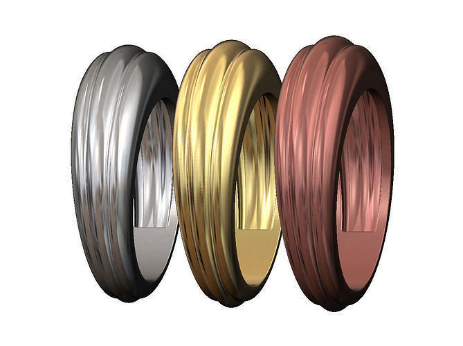 3 Dome Ondulated Ring 3D print model