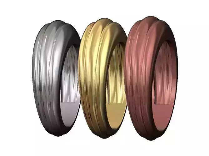 3 Dome Ondulated Ring