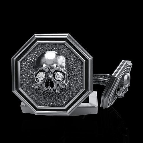 skull cufflinks 3D print model