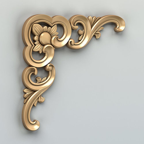 Carved decor corner 014 3D model