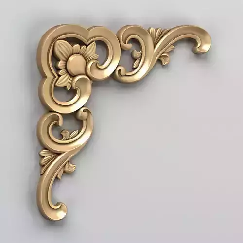 Carved decor corner 014 3D model