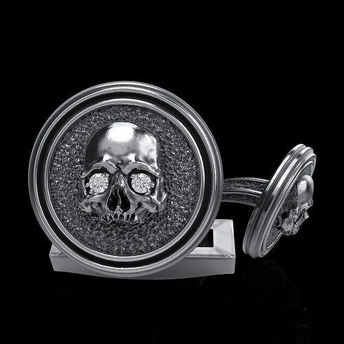 skull cufflinks 3D print model
