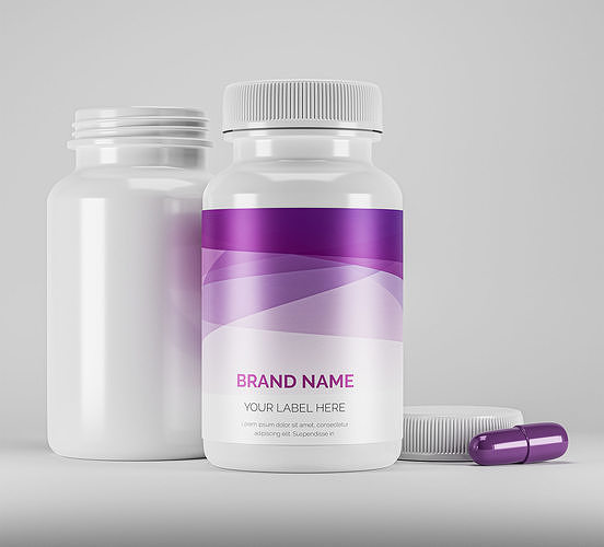 Vitamin Supplement Bottle 3D model