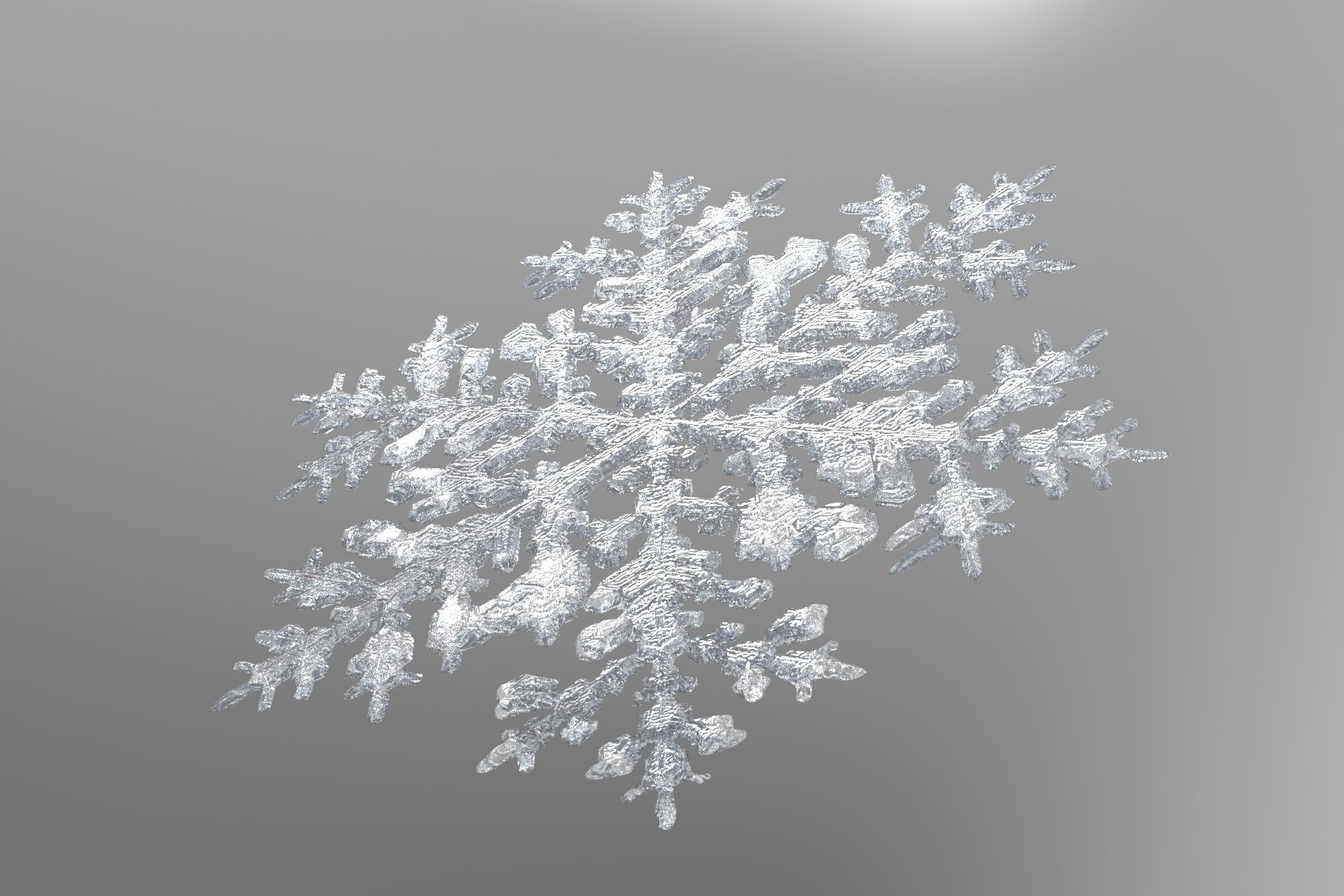 Realistic snowflake 3D model_7