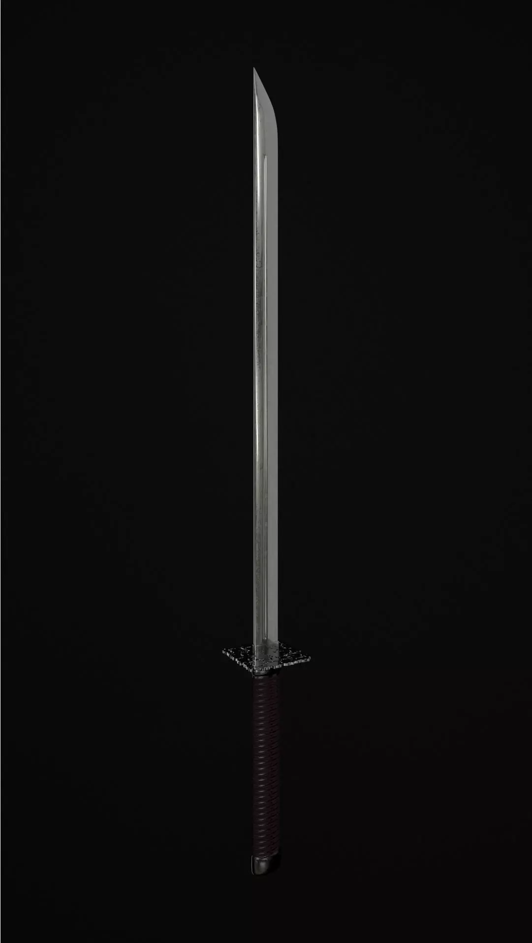 katana samurai sword 3D model_0