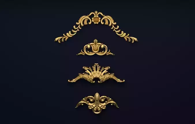 Classic decor ornament v-3D model 22 3D model