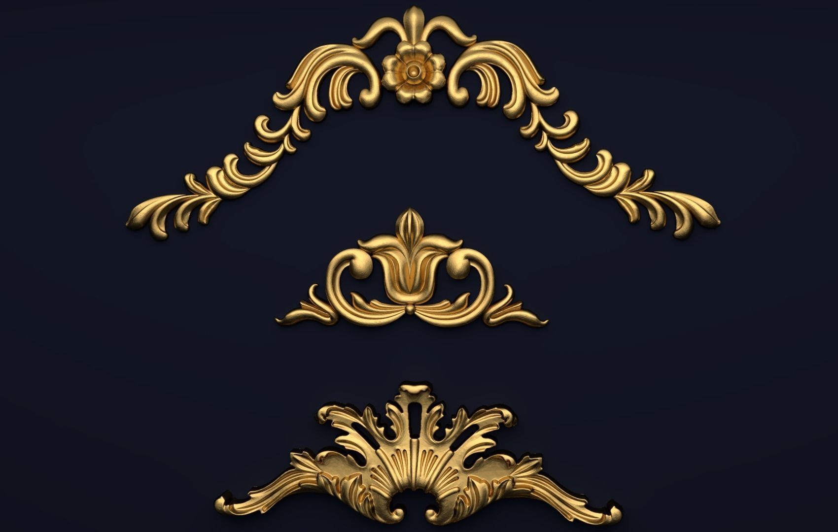 Classic decor ornament v-3D model 22 3D model_2