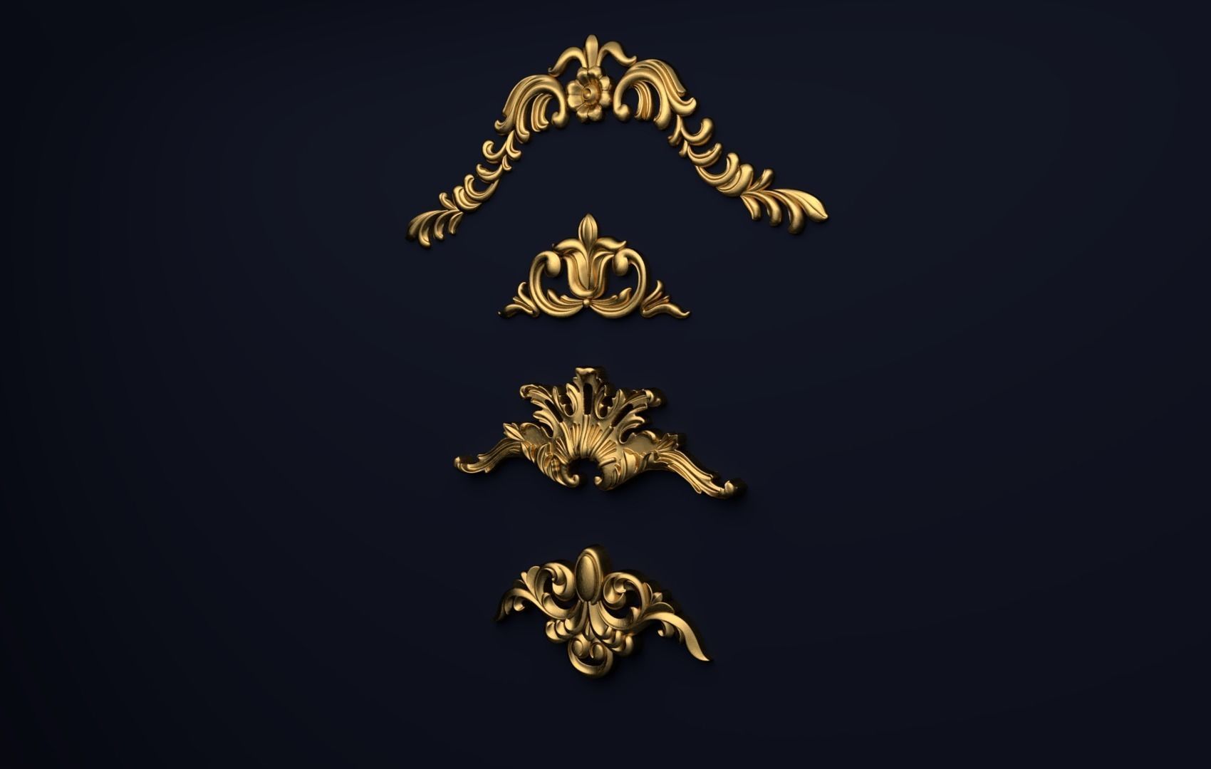 Classic decor ornament v-3D model 22 3D model_1