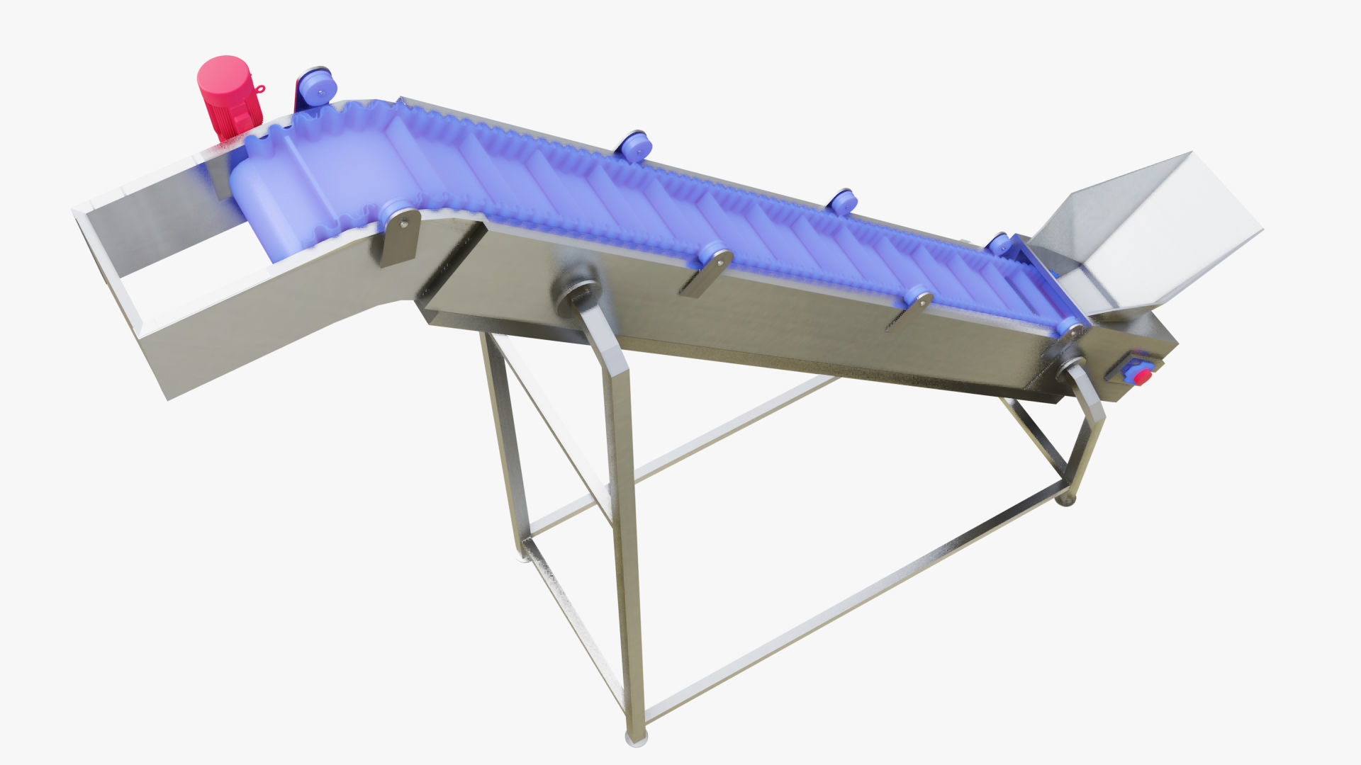 Plastic Belt Gooseneck Elevator Low-poly 3D model_4