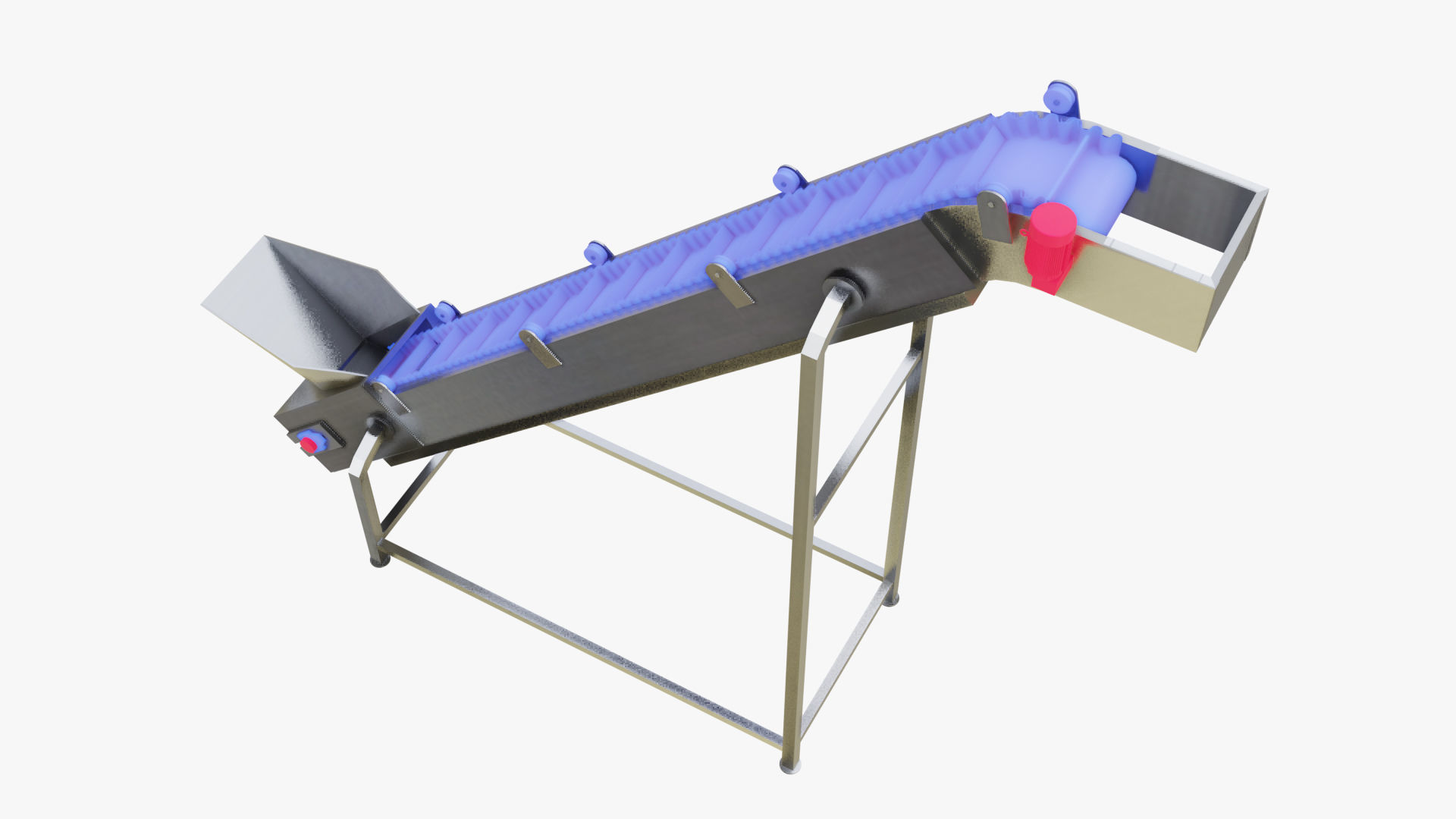 Plastic Belt Gooseneck Elevator Low-poly 3D model_3