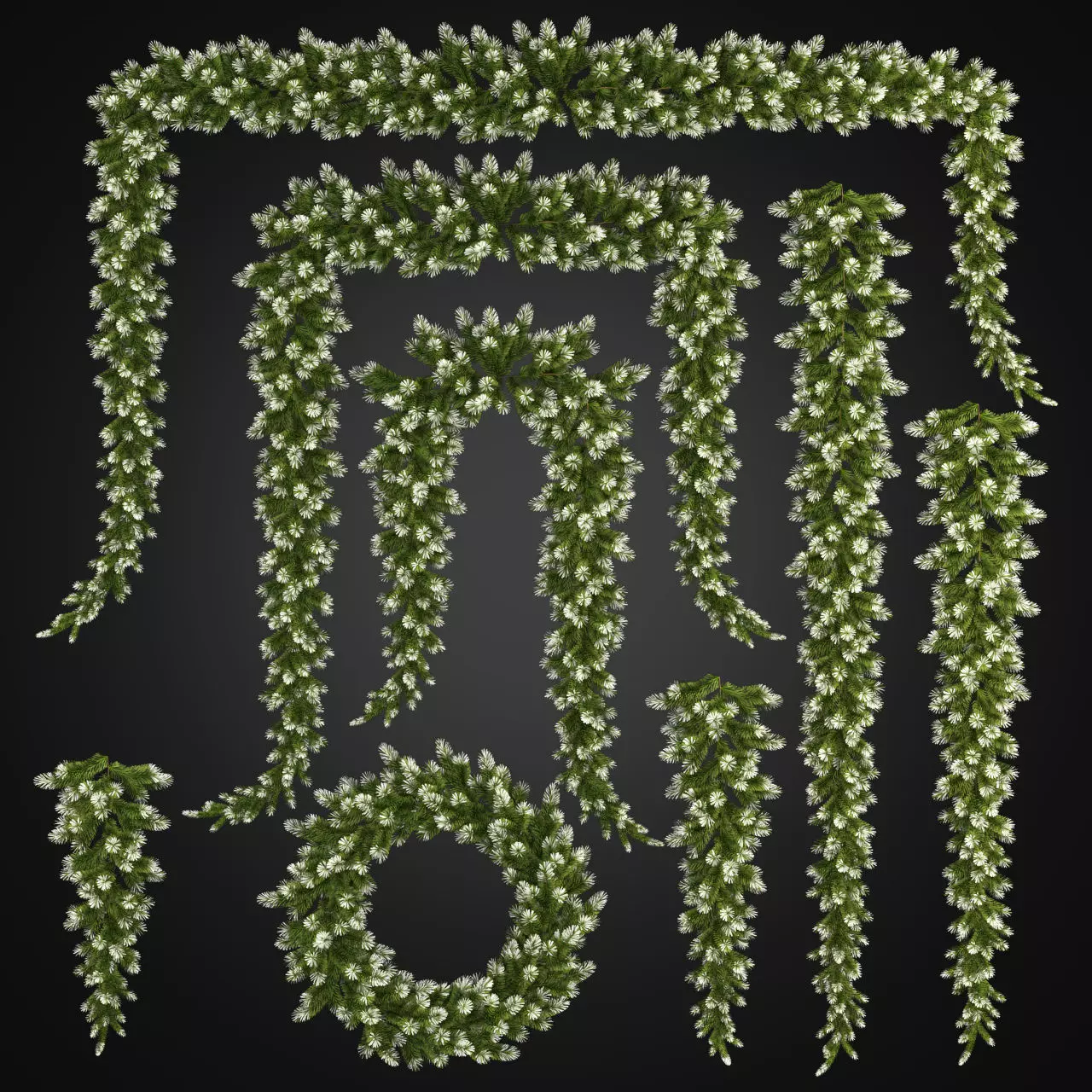 Christmas Garlands 01 3D model_0