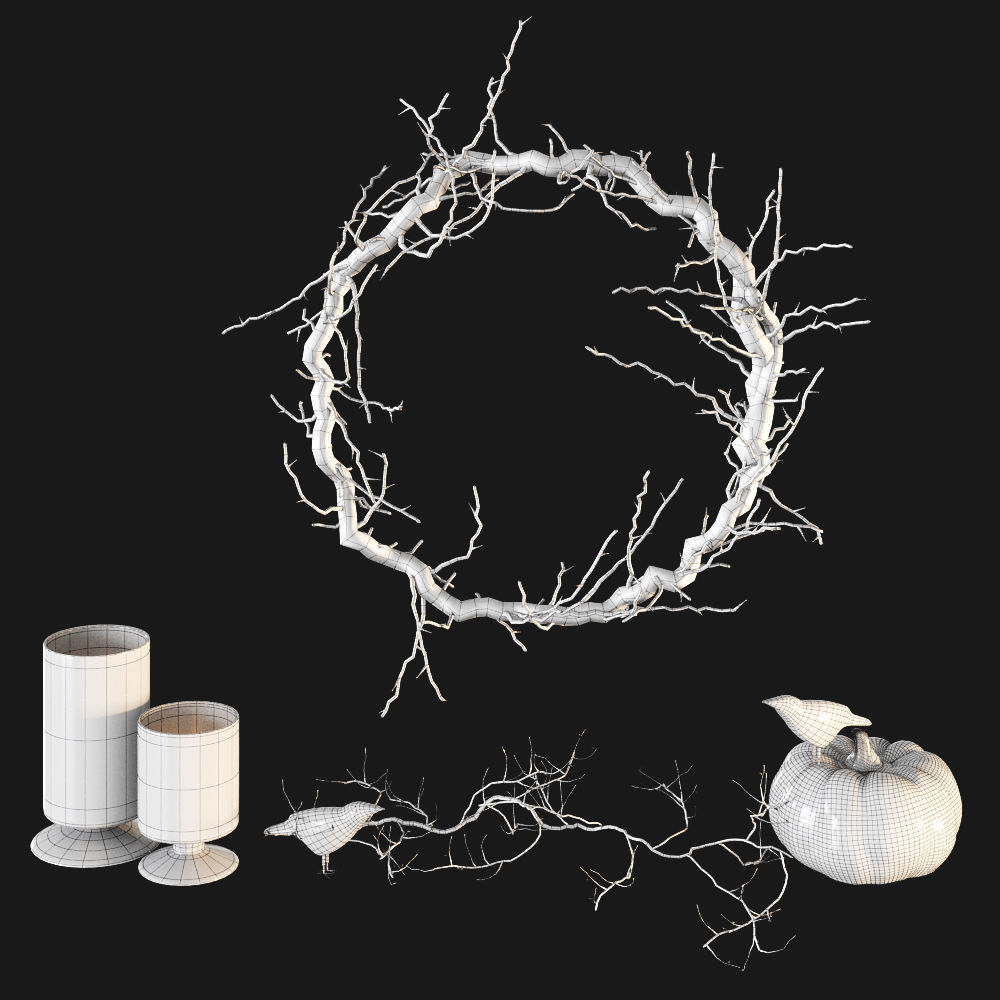Halloween decor set 3D model_3