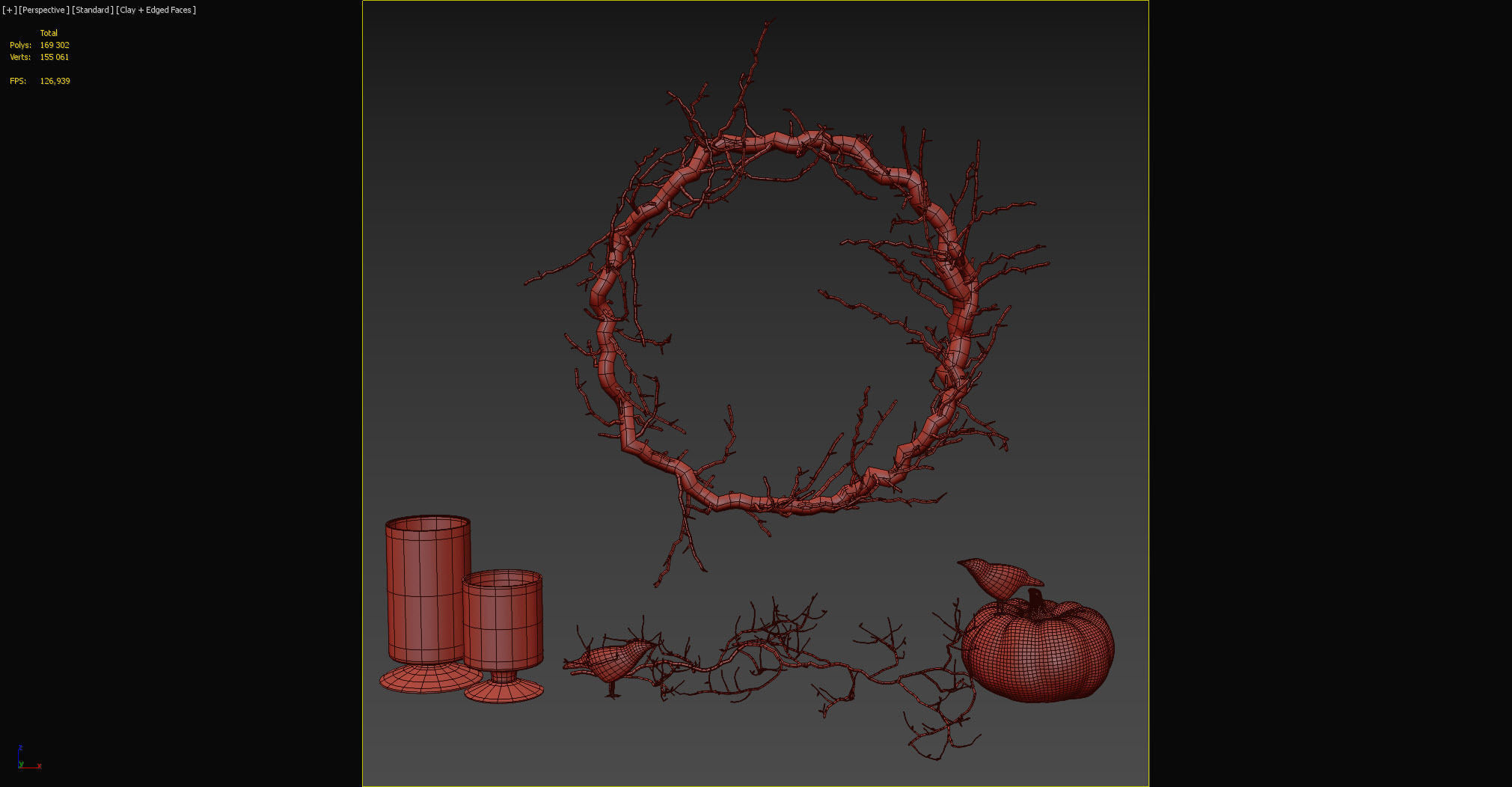 Halloween decor set 3D model_4