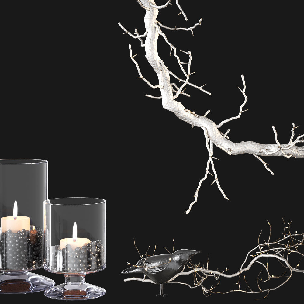 Halloween decor set 3D model_1
