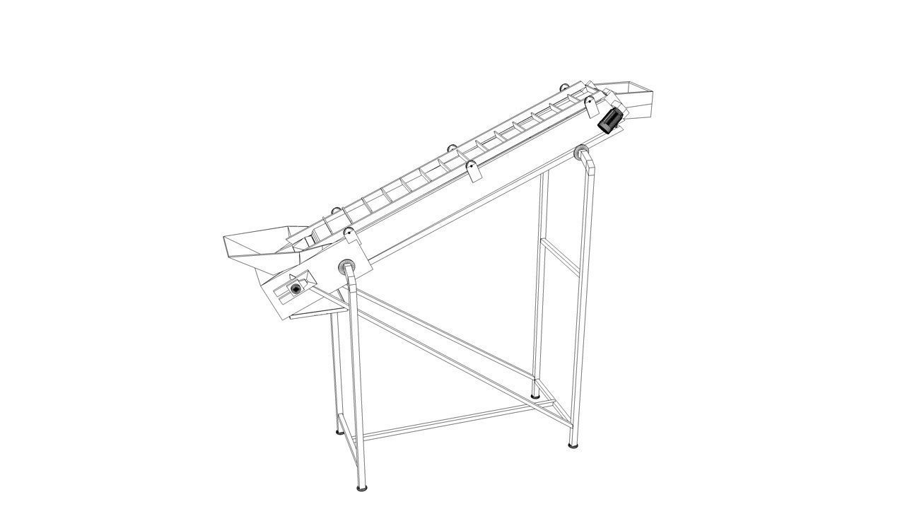 Plastic Modular Belt Elevator 3D model_11