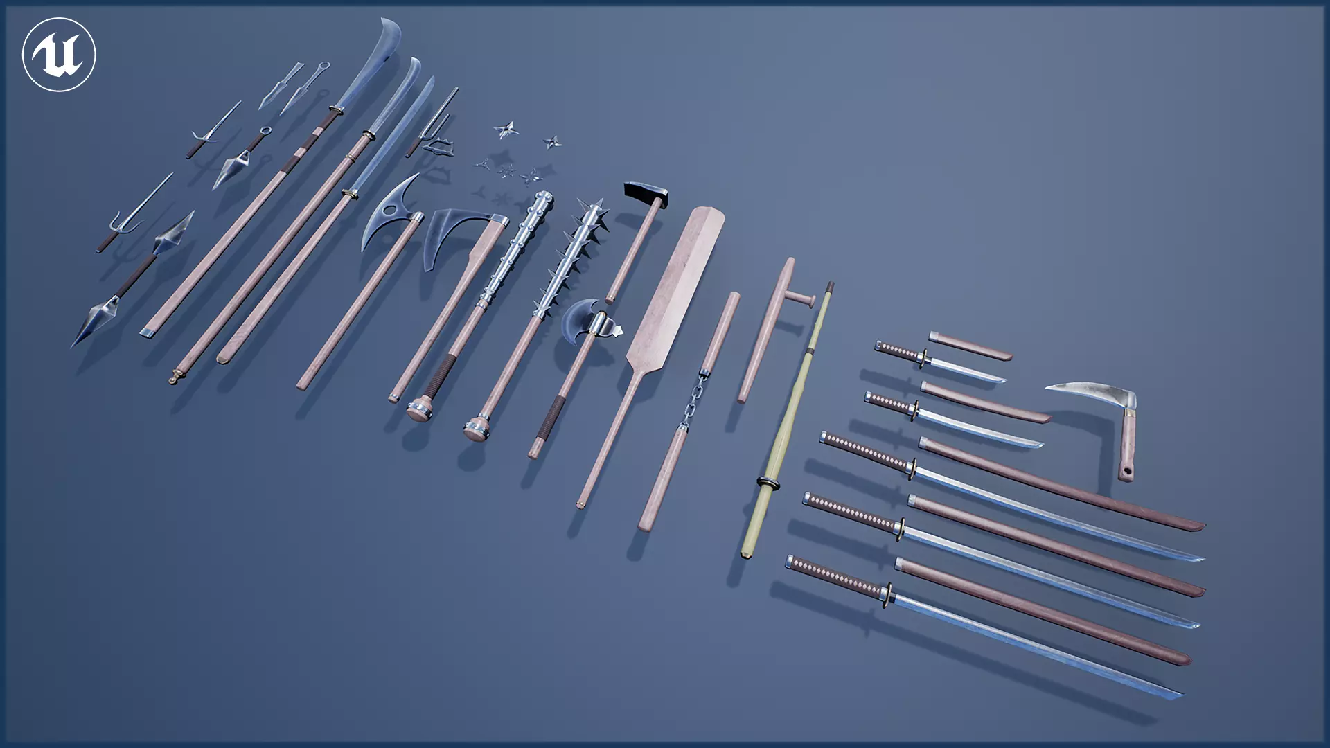 Japanese Weapon Collection Low-poly 3D model_0