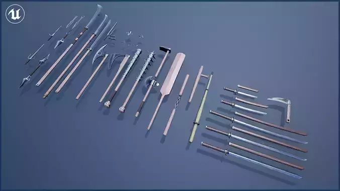 Japanese Weapon Collection Low-poly 3D model