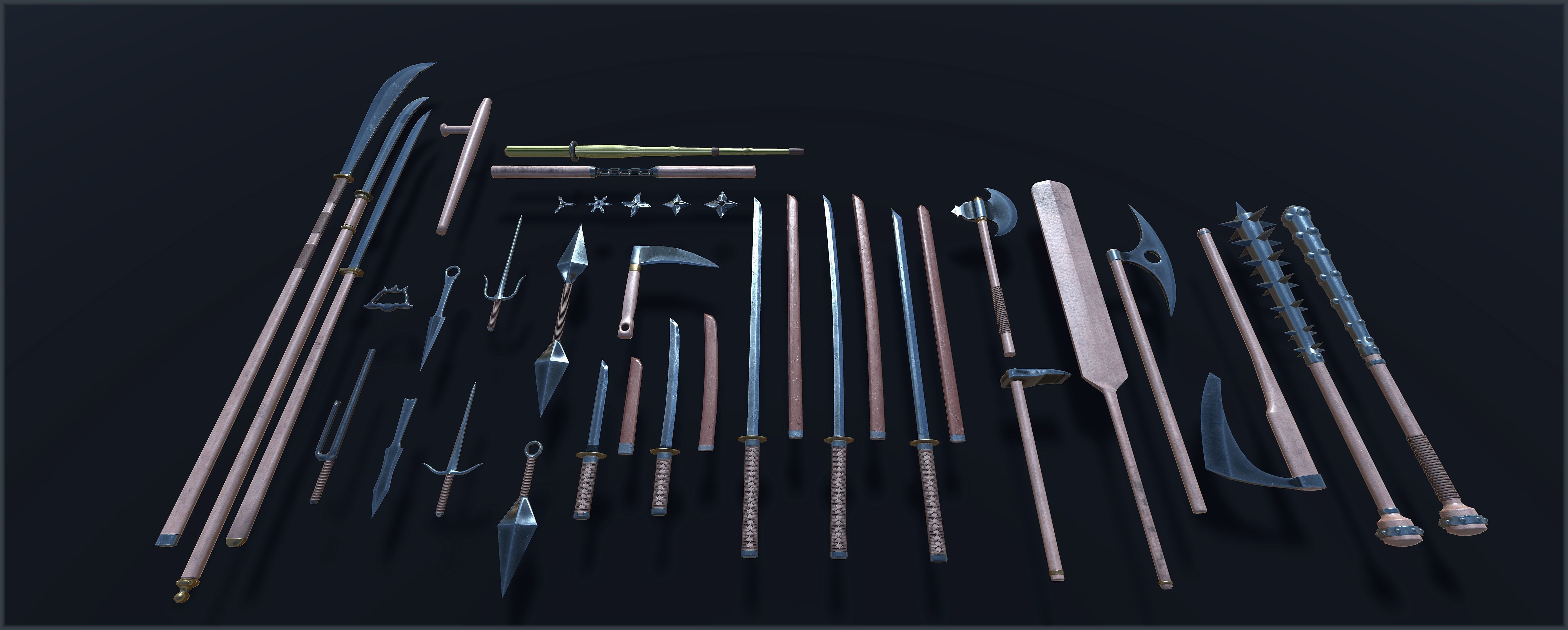 Japanese Weapon Collection Low-poly 3D model_3