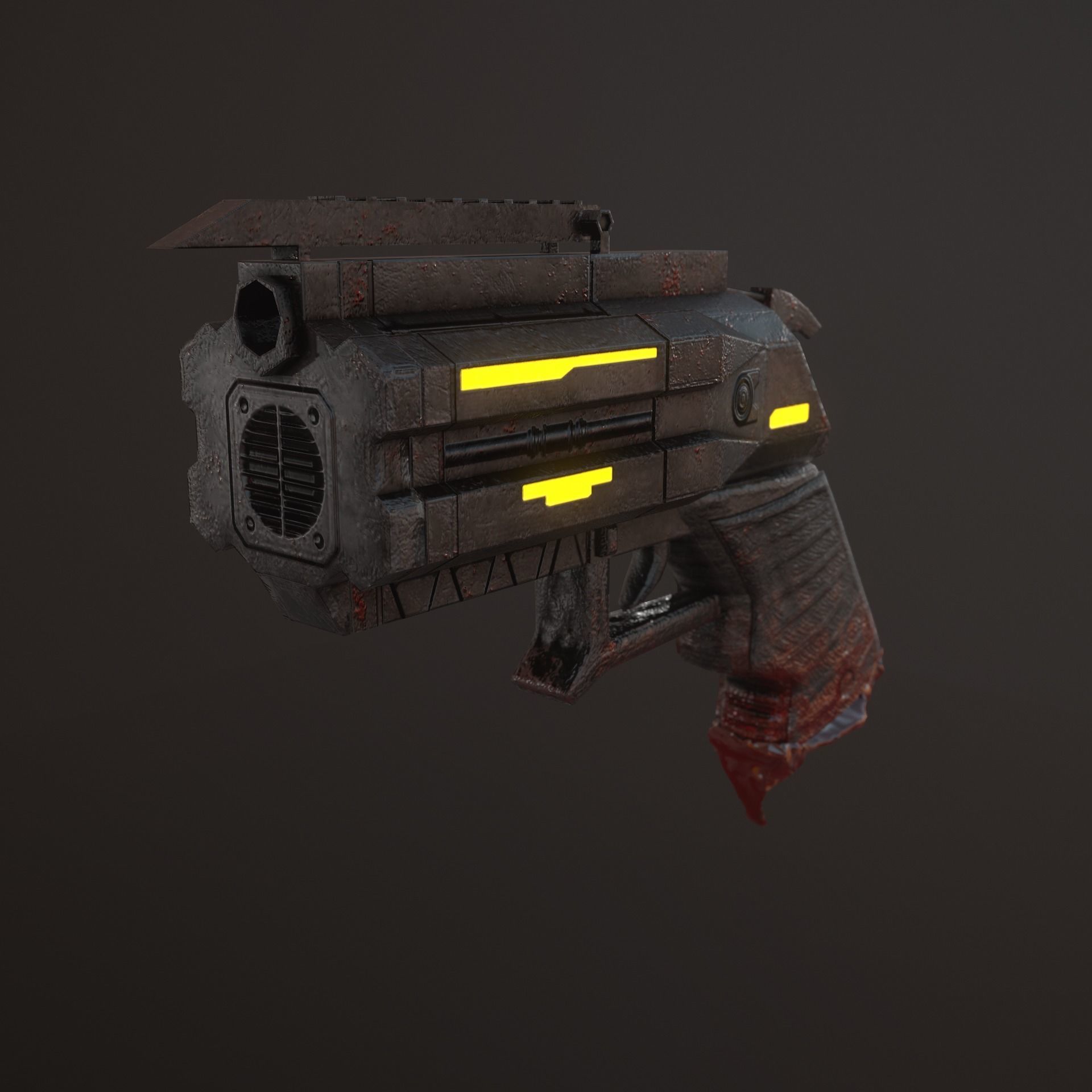 Sci-fi Revolver Low-poly 3D model_5