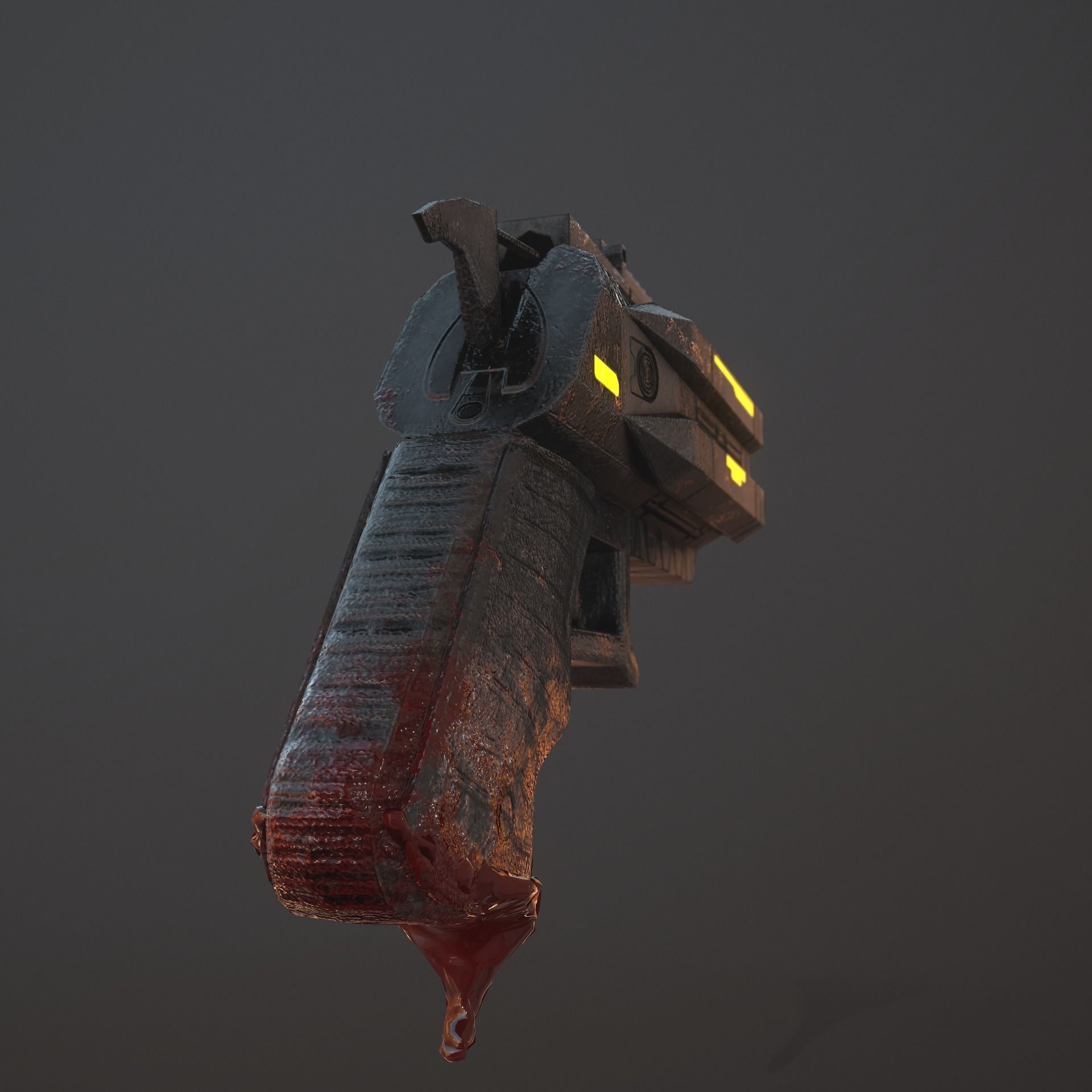 Sci-fi Revolver Low-poly 3D model_8