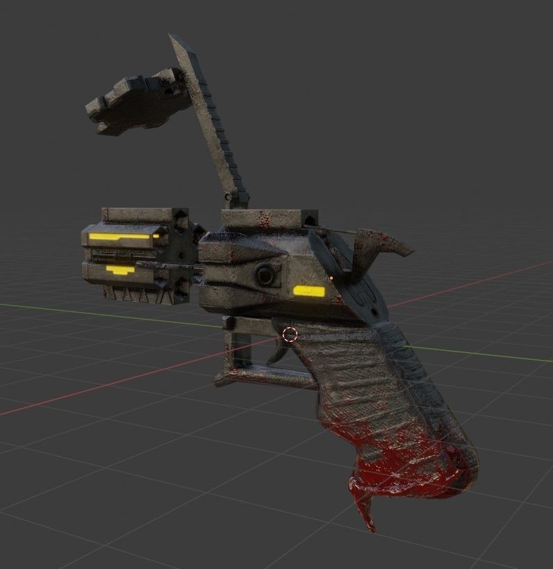 Sci-fi Revolver Low-poly 3D model_4