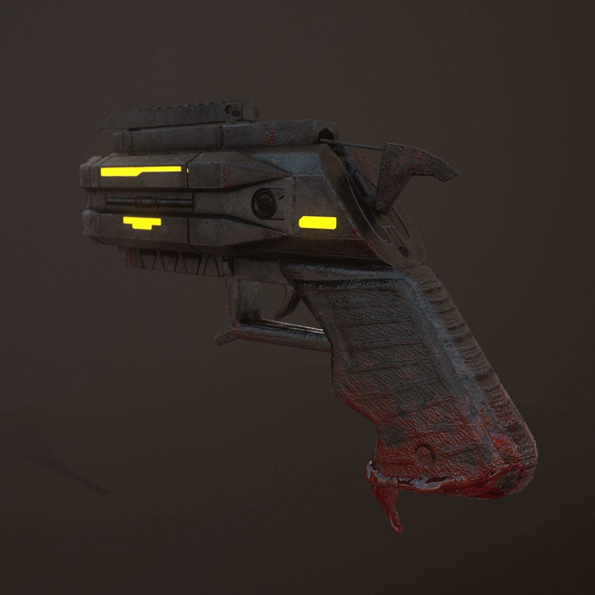 Sci-fi Revolver Low-poly 3D model_6