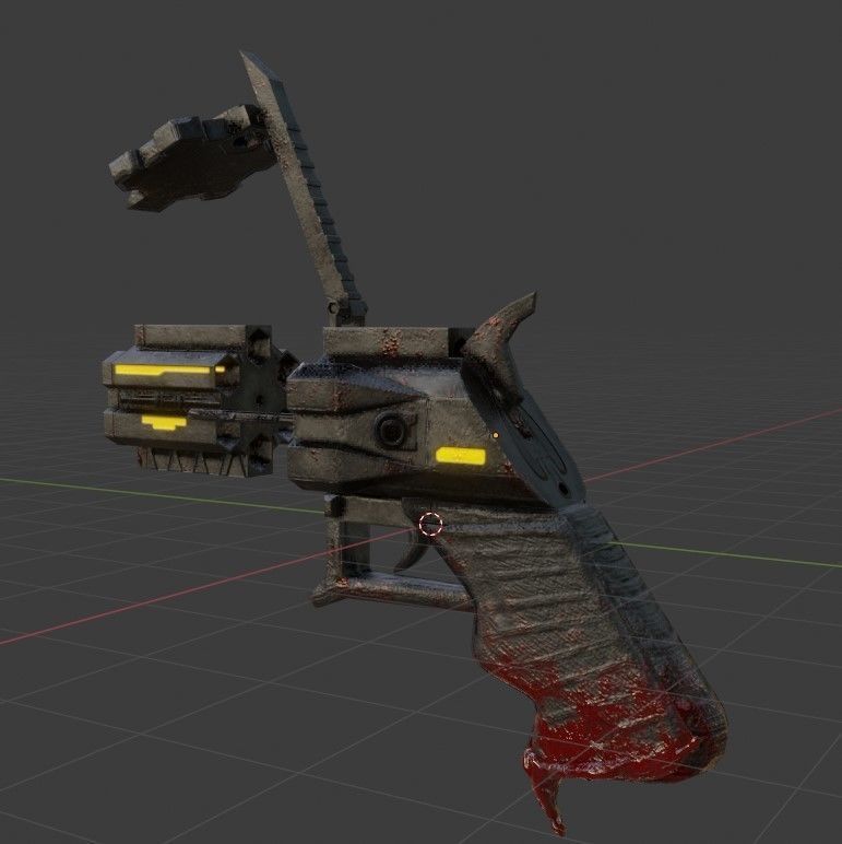 Sci-fi Revolver Low-poly 3D model_3