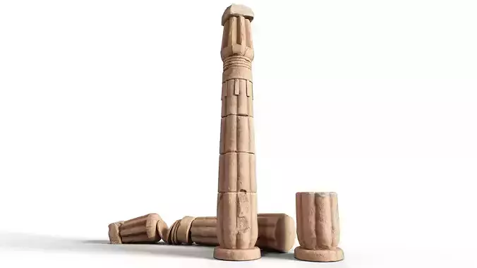 Ancient Egyptian Pillar Low-poly 3D model