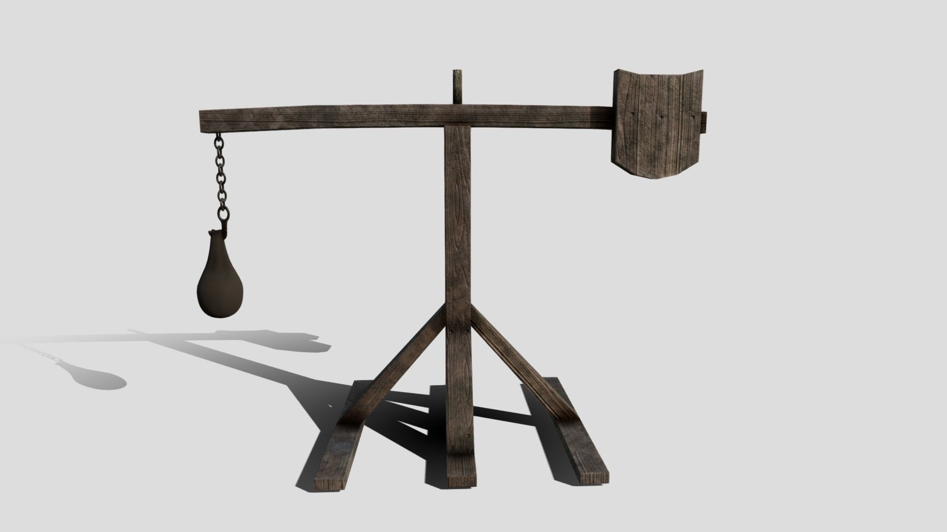 Medieval Quintain Low-poly 3D model_2