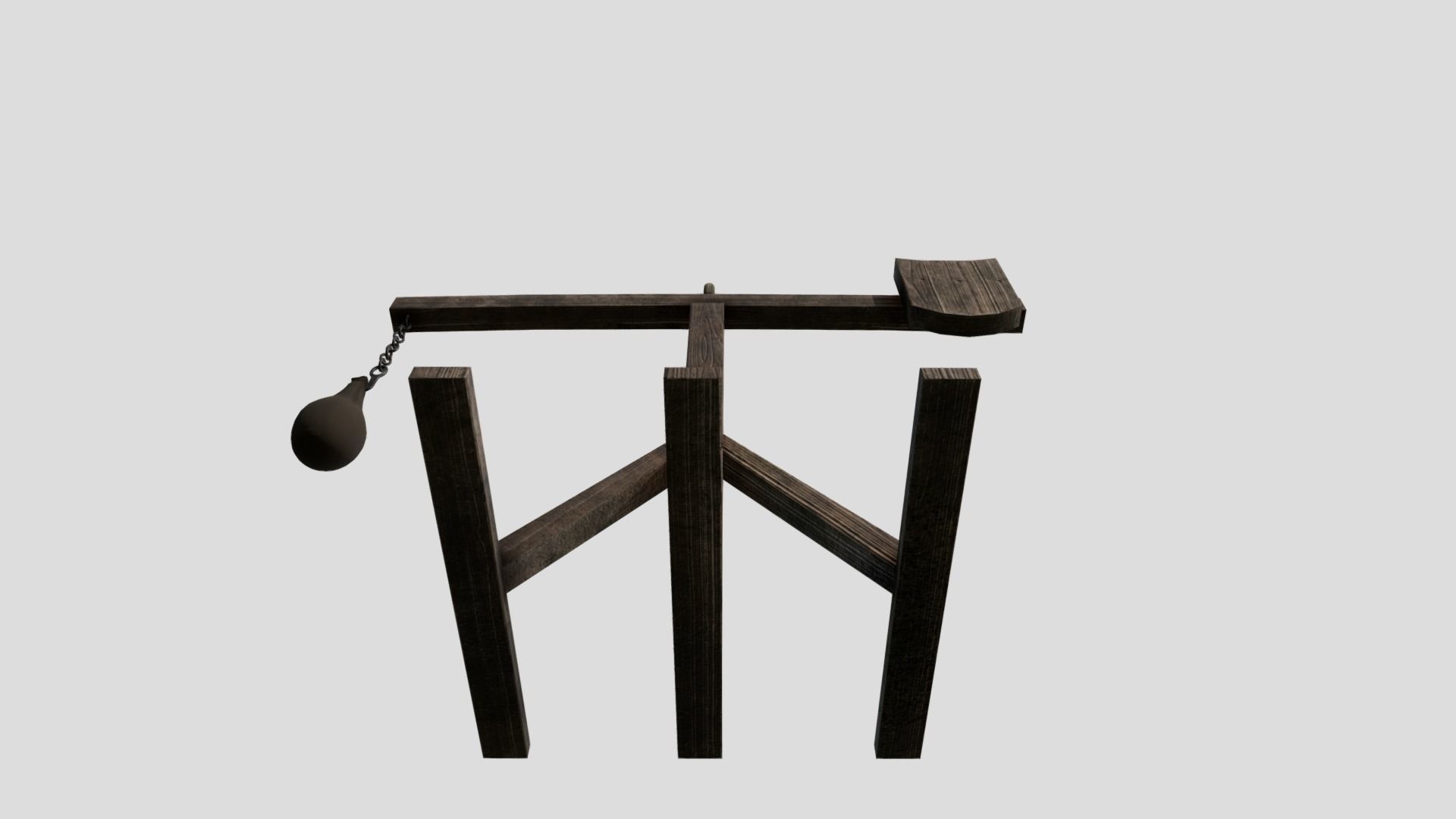 Medieval Quintain Low-poly 3D model_6