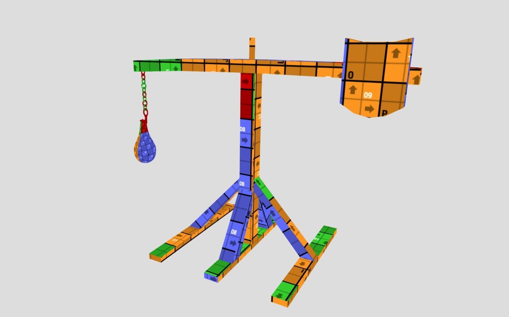 Medieval Quintain Low-poly 3D model_8